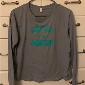 Under Armour Heat Gear grey turquoise long sleeve